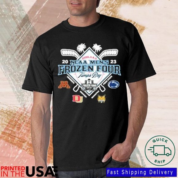 Tops - Quinnipiac University Ice Hockey 2023 Frozen Four 4 Team shirt collection tee